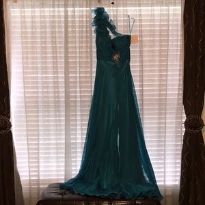 Peacock Blue prom Dress